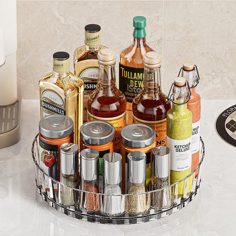 Rotating Circular Tray Countertop, Multi-purpose Storage Tray, Rotating Storage Rack, Kitchen Seasoning Rack, Desktop Storage