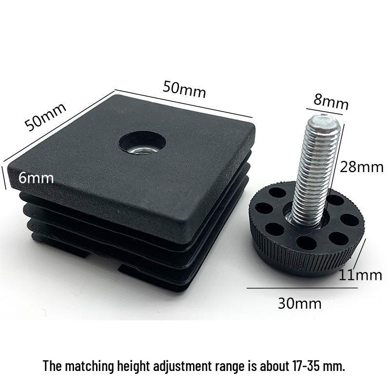 M8 Adjustable Table Leg Foot Pad with Height Adjustment Screw