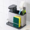 Stainless Steel Soap Dispenser 3-in-1 Sink Organizer Tray Durable Faucet Storage Rack  Restaurant