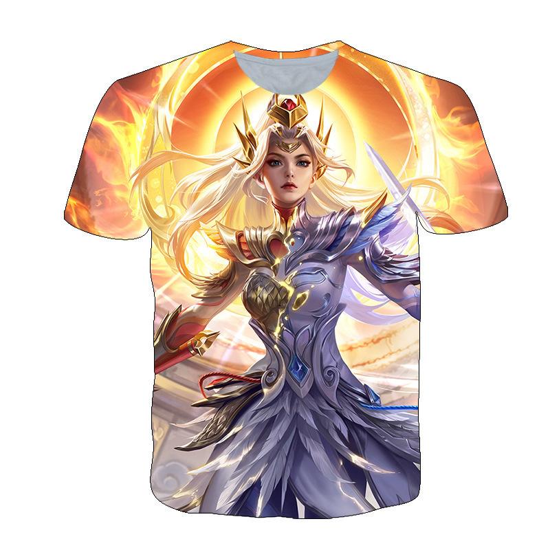 King of Glory Game Clothes Men's Short Sleeved T-shirt Spring and Summer Tee High School Students, Teenagers, Children's Trendy T-shirt Top