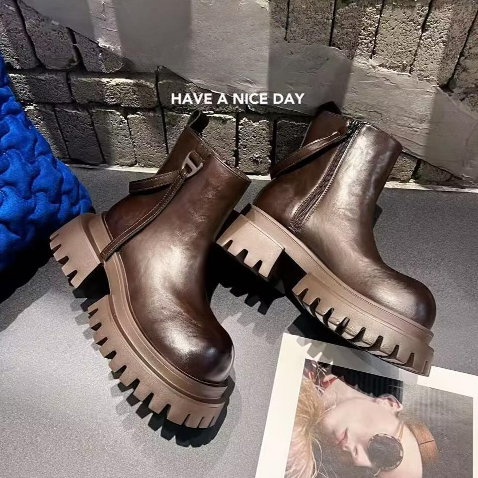 

Женские зимние ботинки на платформе и ботильонах, высокие каблуки, массивная плюшевая обувь, женская мода 2025 года, нескользящая повседневная обувь, зимняя классика, ботинки Mujer 40