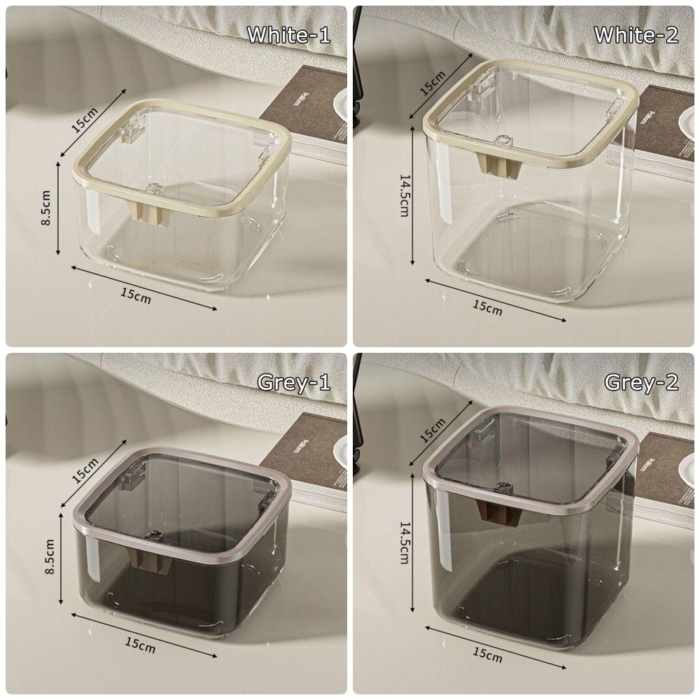 1Pcs Bedroom Desk Storage Box Transparent Trash Garbage Can New Desktop Bin