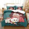Cartoon Bee PuppyCat Bedding Set Duvet Cover Bed Set Quilt Cover Pillowcase Comforter king Queen Size Boys Adult Bedding Set