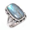 Natural Labradorite Gemstone Handmade 925 Solid Silver Jewelry Ring Size 6 u4g89