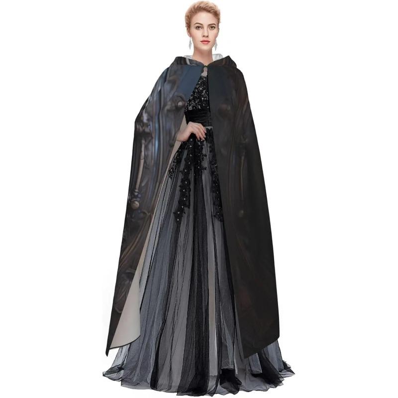 Skull Prints Hooded Cloak for Halloween, Role-playing, and Costume Parties - Comfortable and Durable