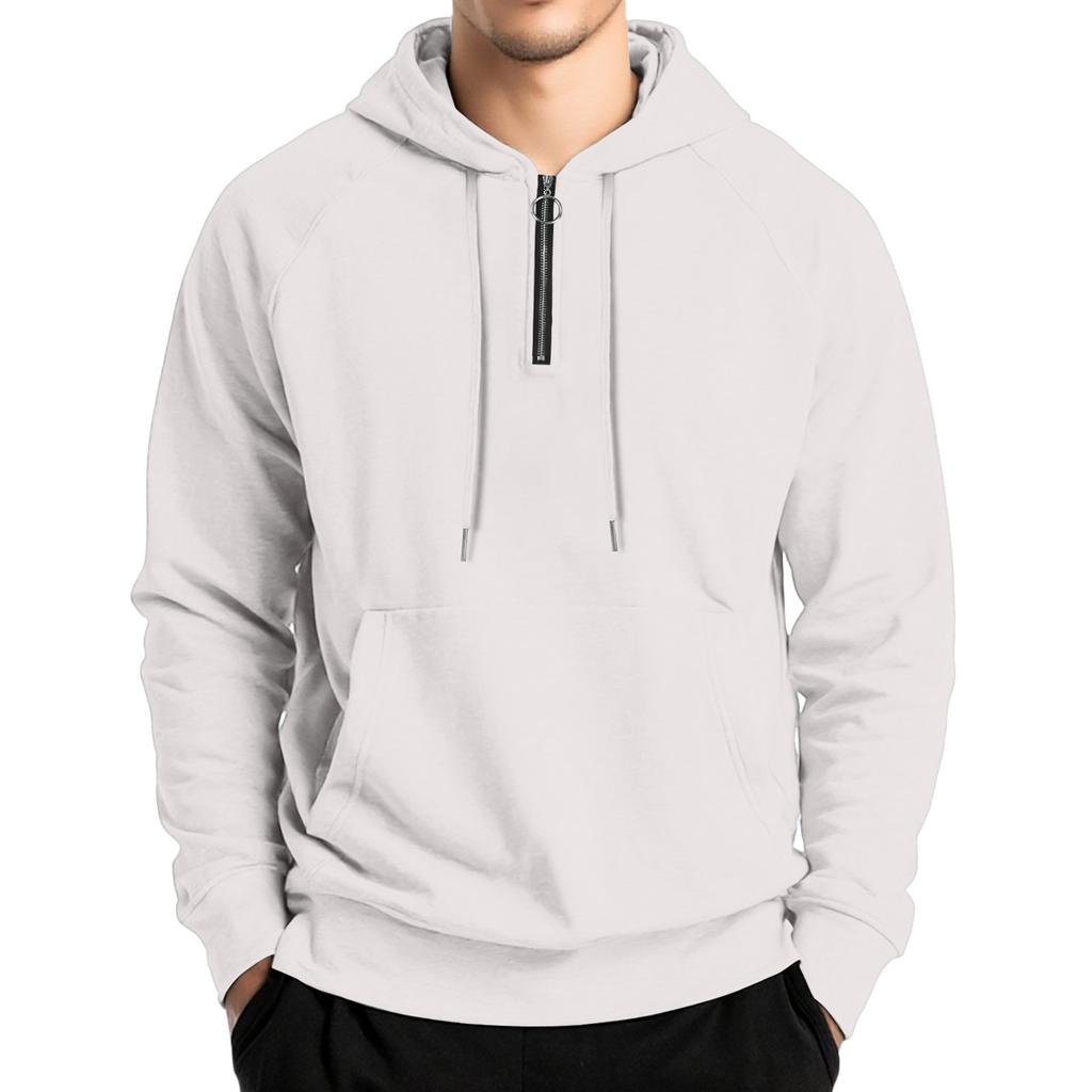 Men's Fleece Hoodie Casual Long Sleeve 1/4 Zipper Pullover Sweatshirts