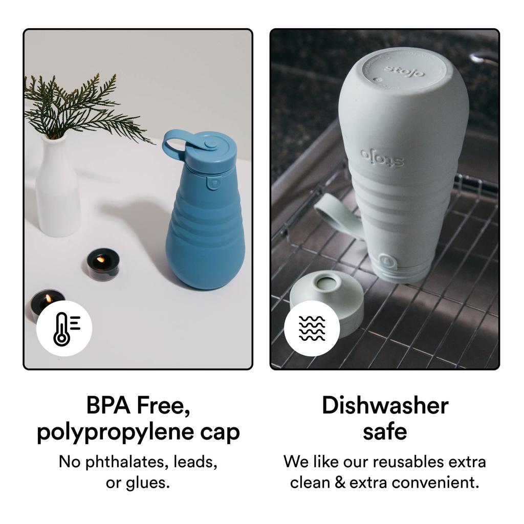 Stojo 590ml Steel Silicone Foldable Water Bottle