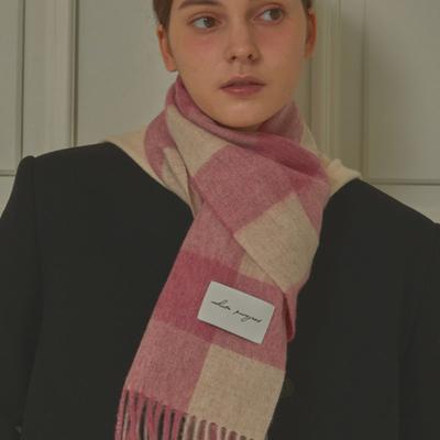 Écharpe Project PATTERN en Laine Vierge Blanche_ROSE