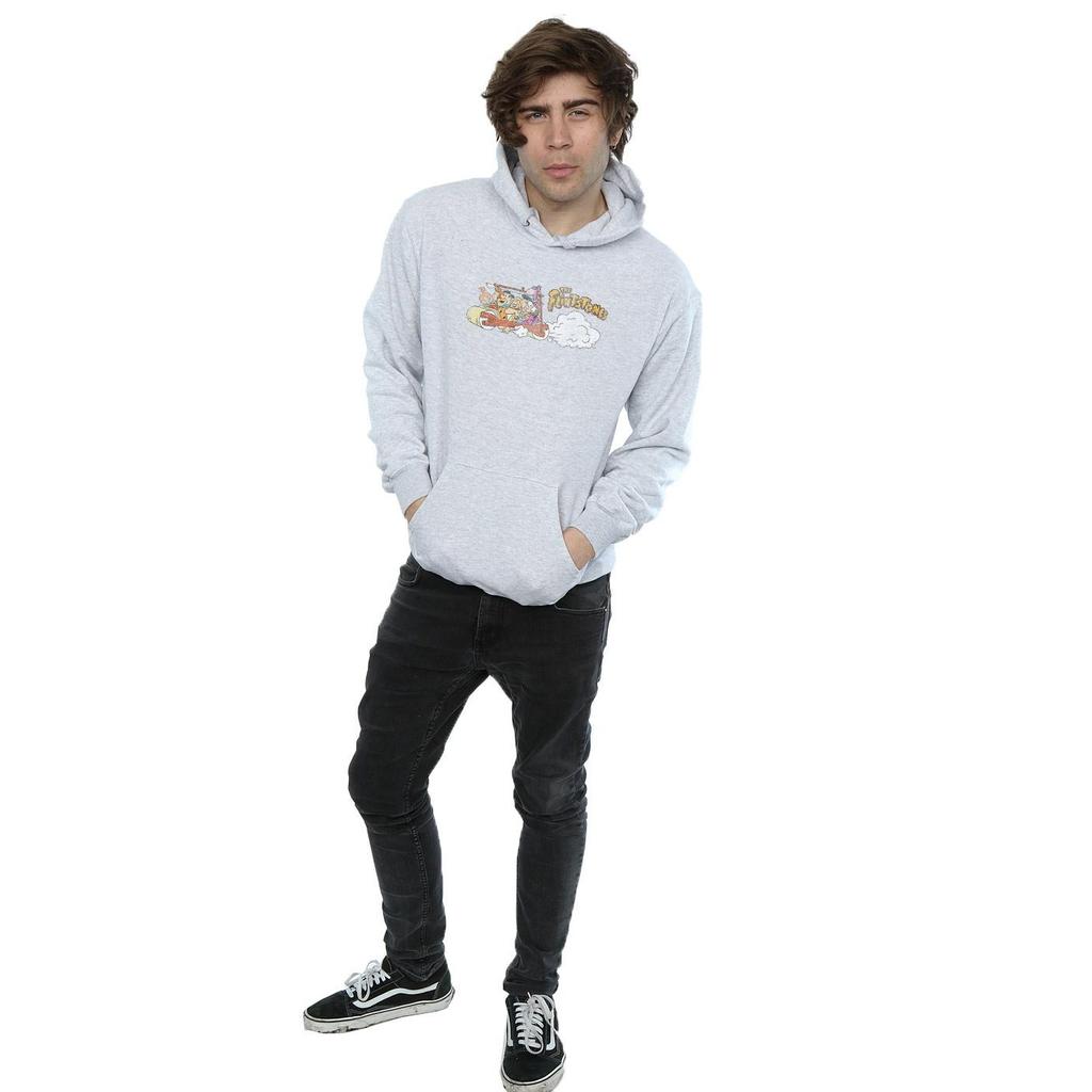 The Flintstones Mens Family Car Distressed Hoodie