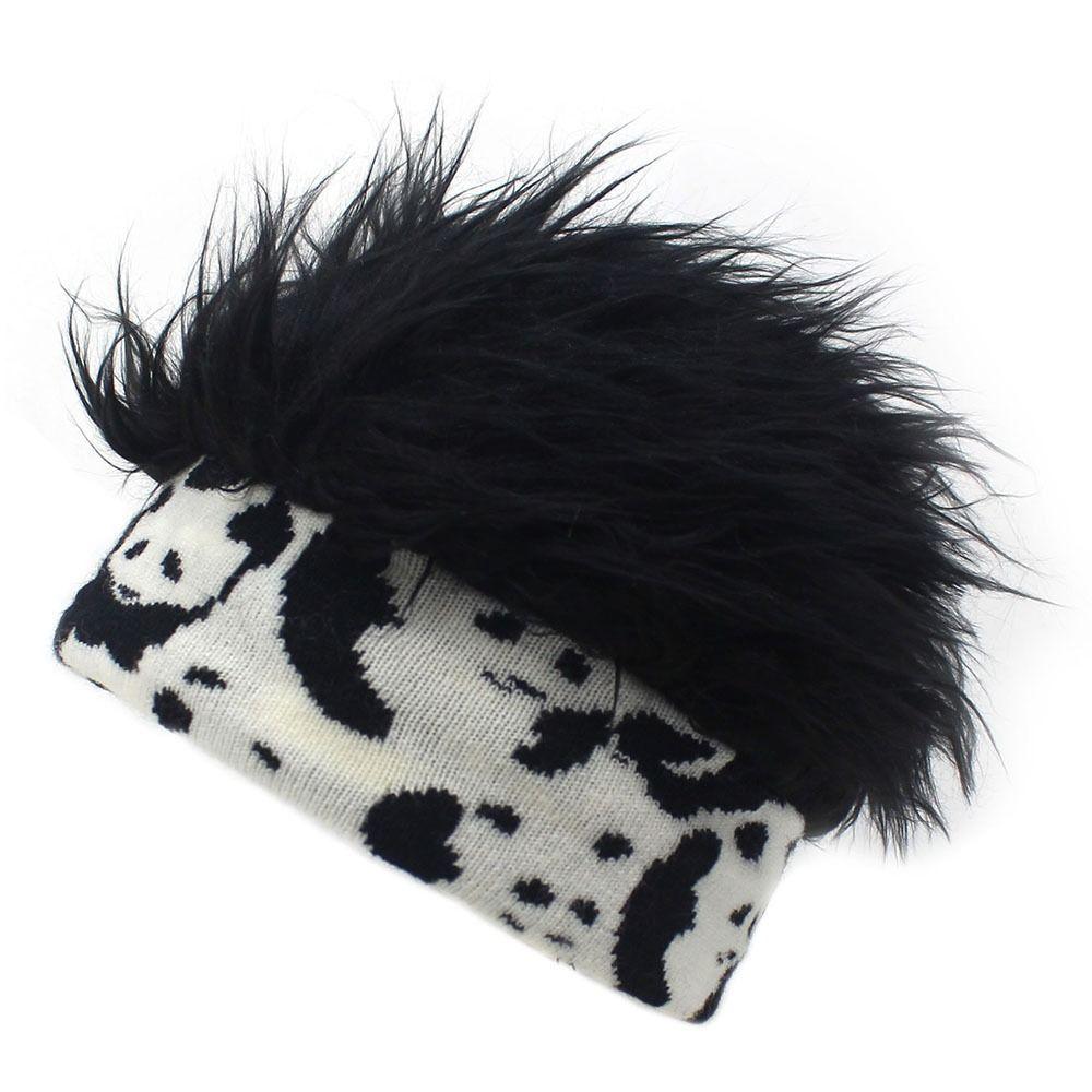 Fluffy Men Natural Unisex Adult Fake Hair Hat Hair Accessories Beanie Wig Hat Fun Short Hair Caps