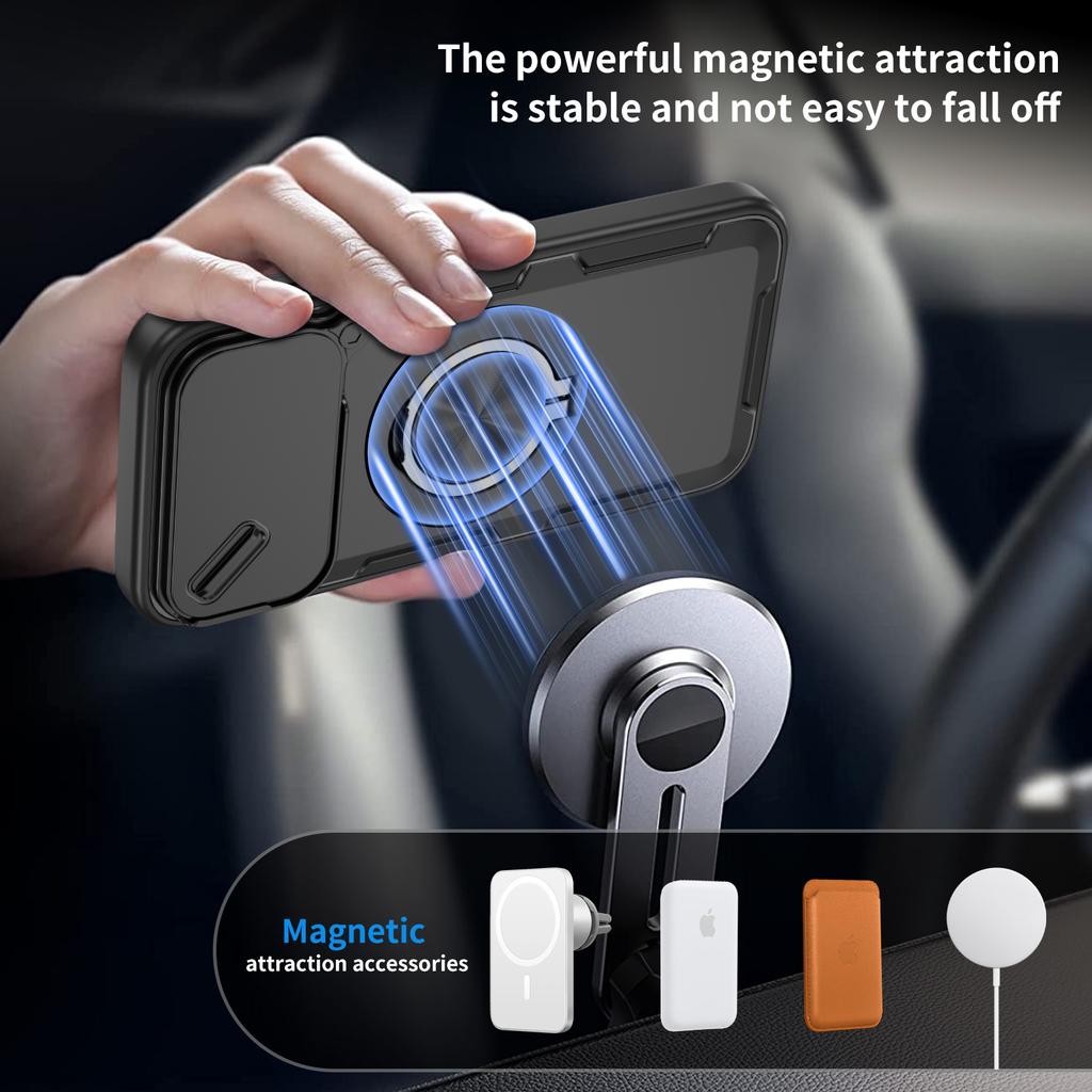 Anti-Drop Portable Ring Holder Funda Case for Iphone 17 Pro Max 16 Plus 13 12 14 15 Pro Max Iphone17 Magnetic Armor Covers