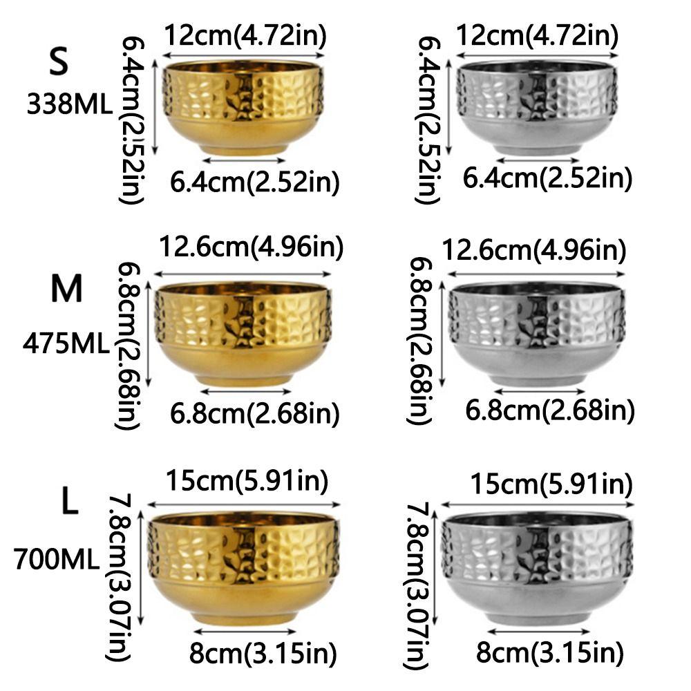 Hammermuster Eisbecher Doppelschichtige Edelstahl Suppenschüssel Müslischüssel