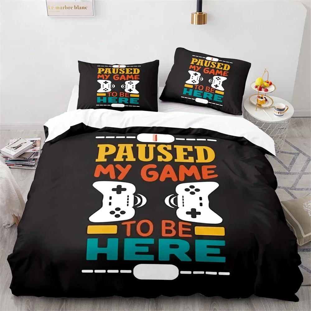 Boy's Gamepad Duvet Cover Set Single Double Size For Boys Girls Game Lover Bedding Set Polyester Comforter Cover With Pillowcase