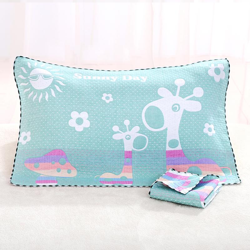 Sada povlaků na polštář a ručníků z čisté bavlněné gázy - Měkké, prodyšné, savé, nepouštějící vlákna (Sada 2)