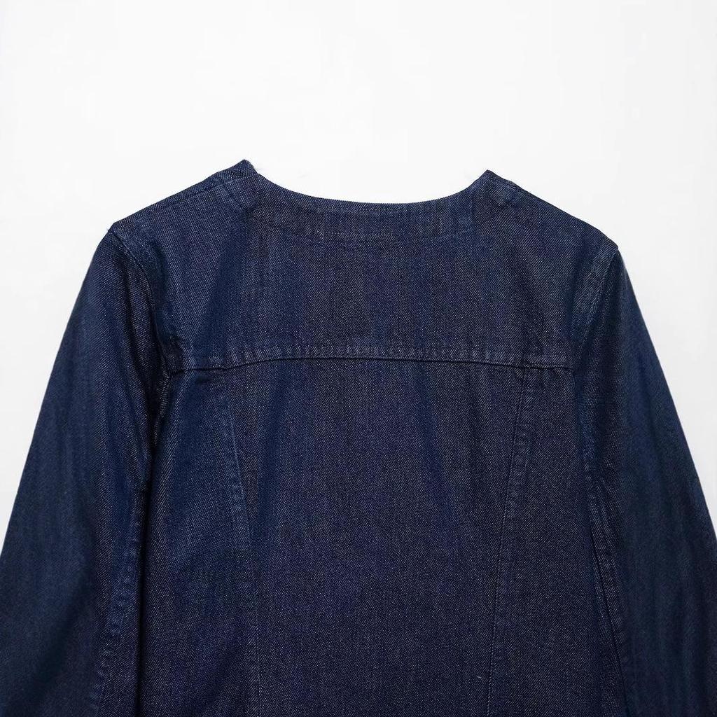 2025 Summer Women's Fashion Pocket Denim Jacket & Shorts Set