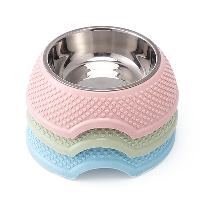 3D Stereoscopic Heart-Shaped Modern Durable Lightweight Dog Feeder Detachable Stand Full Surface Waterproof Pet Food Bowl PP 5L