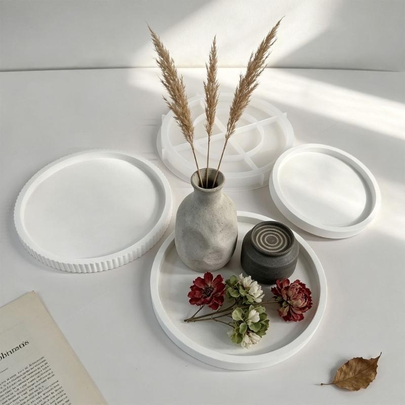 Round Craft Tray Form for Home Candle Tray Projects, Circular Casting Tool for DIY Tray Making, Gift Use and Daily Home Use