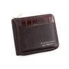 Men's Pebble Grain Patchwork Leather Wallet with Chain and Zipper Closure
