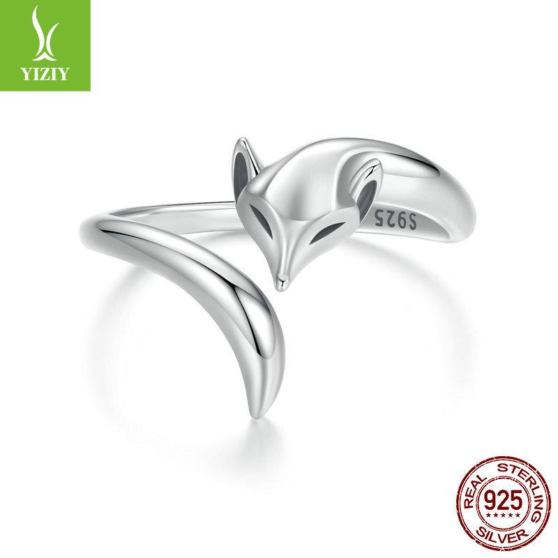 

Кольцо Открытое Животное Лиса, Кольцо-Шарм из Стерлингового Серебра 925 пробы