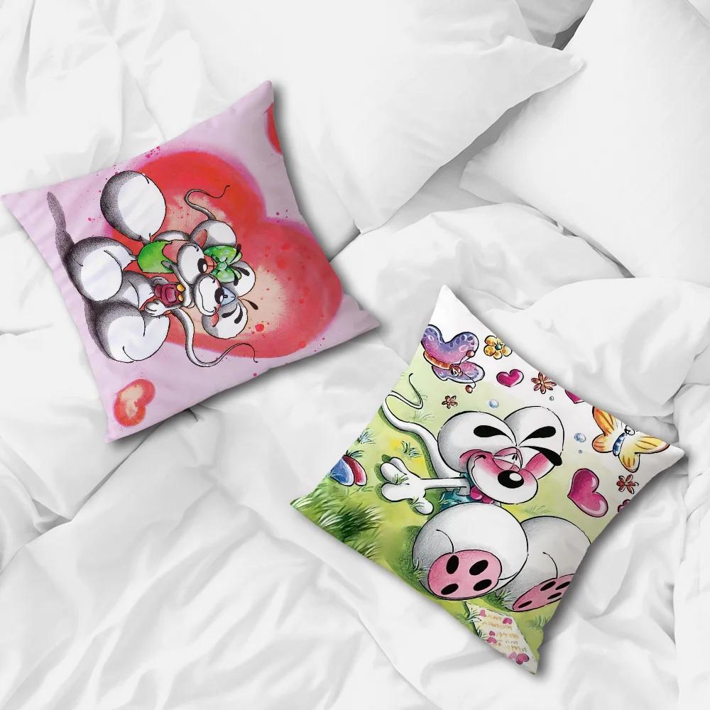Cartoon D-Diddl Rat Decoration Room Home Sofa Living Office Car Nordic Simplicity Pillow Cover