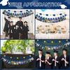Whaline 2Pcs Graduation Photo Banner, Congrats Grad Banner, No DIY Require Hanging Bunting, Kindergarten to 12th Grade Picture Garland with Blue Gold