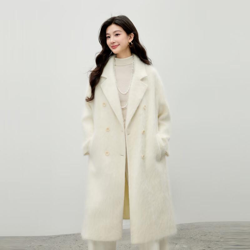 

Qiushui Yiren Women s Wool Blend Lapel H-Line Coat L