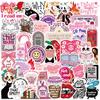 50PCS Pink Bookish Stickers, Book Sticker for Kindle, Aesthetic Booktok Reading Sticker Waterproof Vinyl Decals for Water Bottle