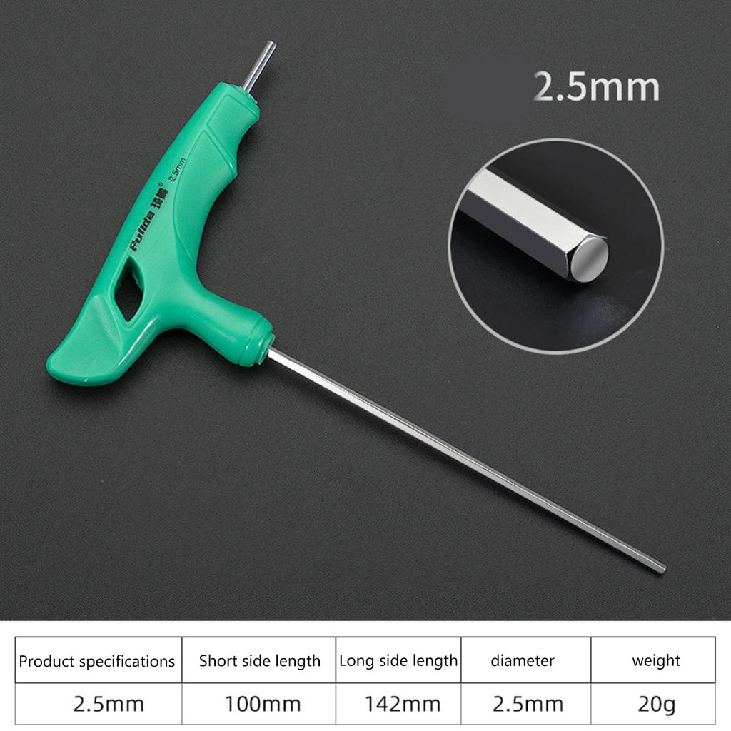 GetUniversal T-Handle Hexagonal Wrench Spanner 2/2.5/3/4/5/6/8/10mm Flat/Ball End Perfect for DIY and Professional Use