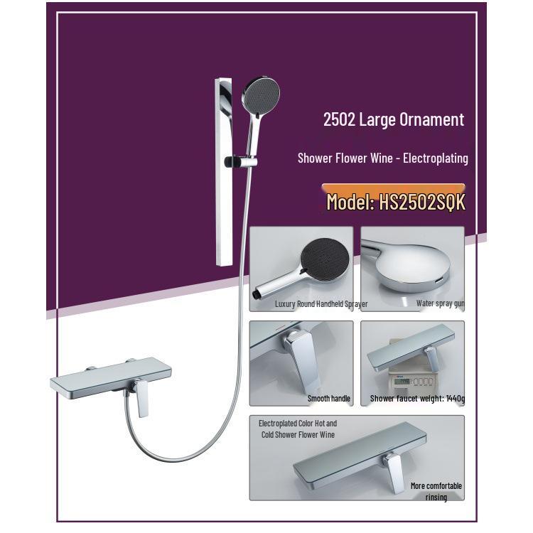 Lyxigt Regnduschhuvud i Helkoppar med Stor Förvaring och Justerbar Temperaturkontroll