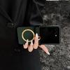 Lychee Plain Leather Metal Finger Ring and Magnetic Ring Case For Motorola Razr 60 Ultra razr60 Moto Razr 50 razr+  Cover