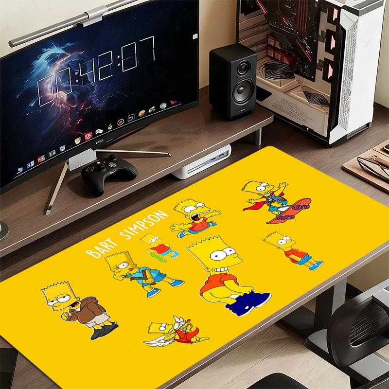 Bart Simpson Mouse Pad, Large Gaming Desk Mat, Non-slip XXL Mousepad for Laptop & Tablet, Mini PC Playmat with Stitched Edges