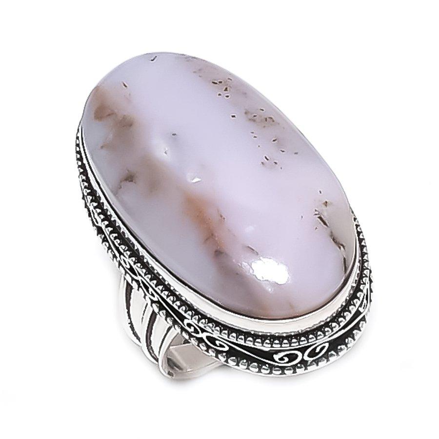 

Натуральный розовый опал драгоценный камень 925 стерлинговое серебро ювелирное кольцо размер 11 C2v95