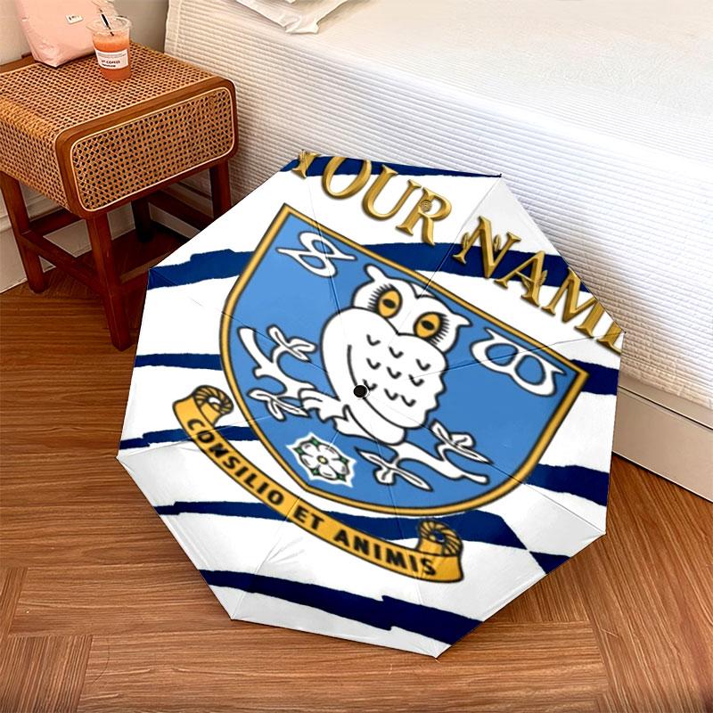 1 PC Automatic Folding Umbrella - Sheffield Wednesday Football Club Custom Name Pattern, Portable & Foldable Design with 8 Ribs, Christmas Birthday Gi
