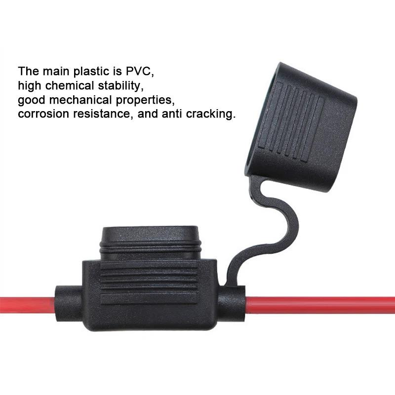 5pcs10A 20A 30A 50A Fuse Power Socket Waterproof Mini Small Medium Auto Fuse Holder 16/14/12/10AWG Car Blade Fuse Wire Cable Fuse Holders1