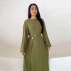 Middle East New Fashion Round Neck Long Sleeve Waist Hugging Temperament Dress Long Dress Round Neck Neck Long Dress