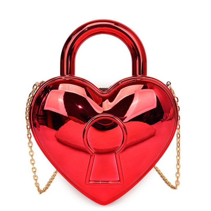2025 Women's New Mini Crossbody Chain Shoulder Bag Acrylic Fashion Love Shape Candy Color Jelly Handbag Women Party Dinner Bag