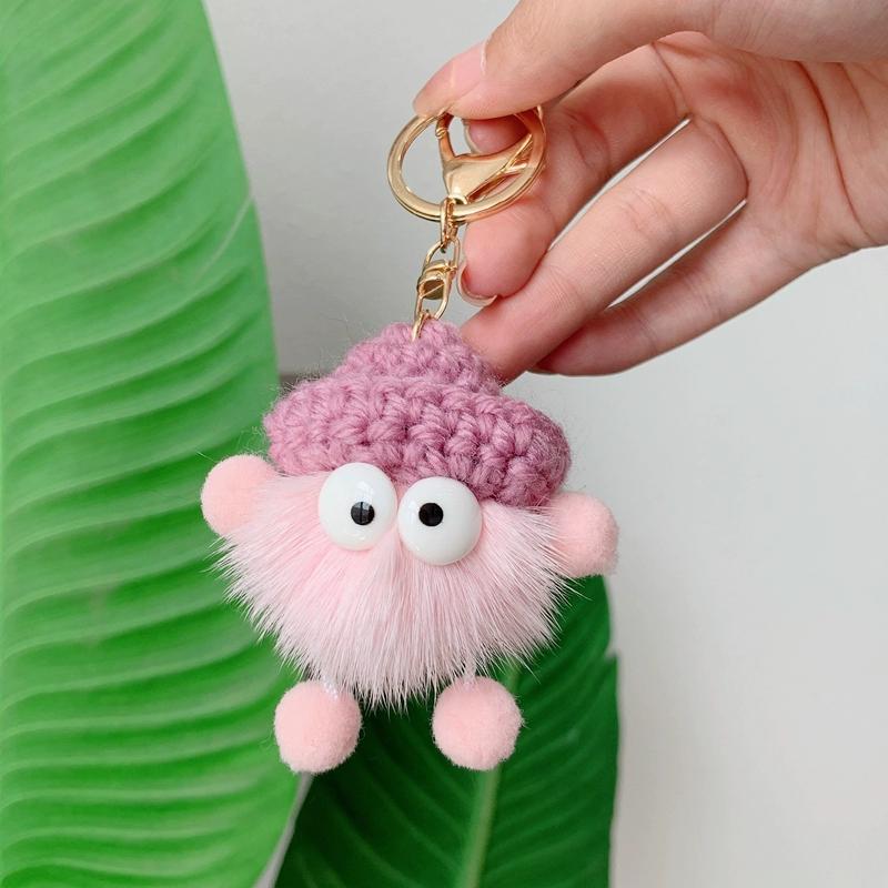 Nou Păr de Nurcă Brichete Mici Praf Elf Pandantiv de Pluș, Breloc de Chei Auto Pandantiv Femeie Păpușă