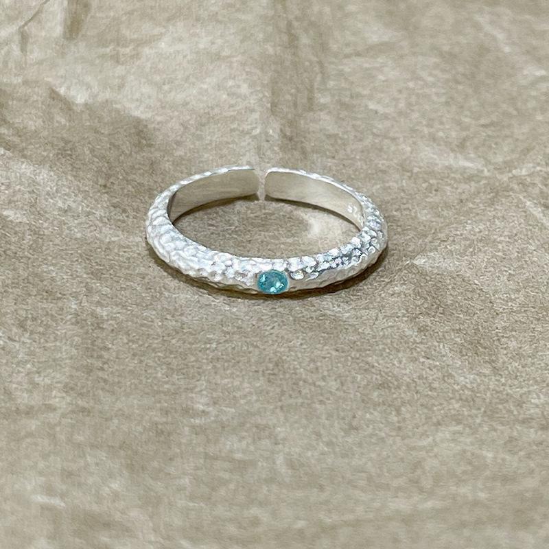 Versatile Matte Aquamarine Open Adjustable Women s Ring Adjustable Open