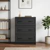 Drawer Cabinet Black 66 x 34.5 x 87 cm Particleboard