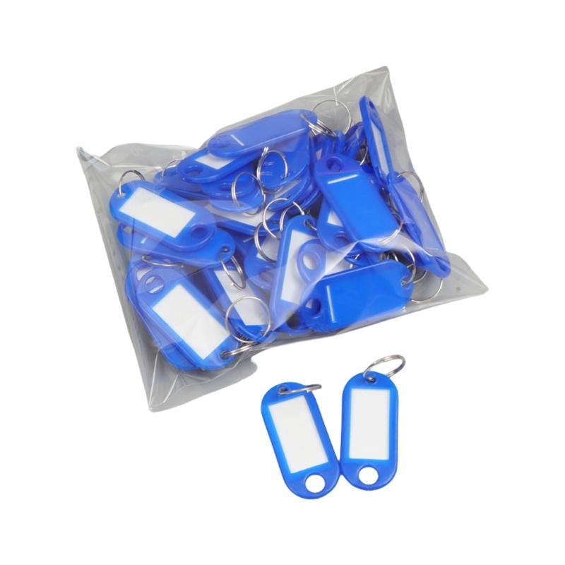 50 ks štítků na klíčenku, přívěsků na klíče s kroužky, štítků na klíče, štítků na zavazadla pro cestování, kancelář a identifikaci studentských předmětů