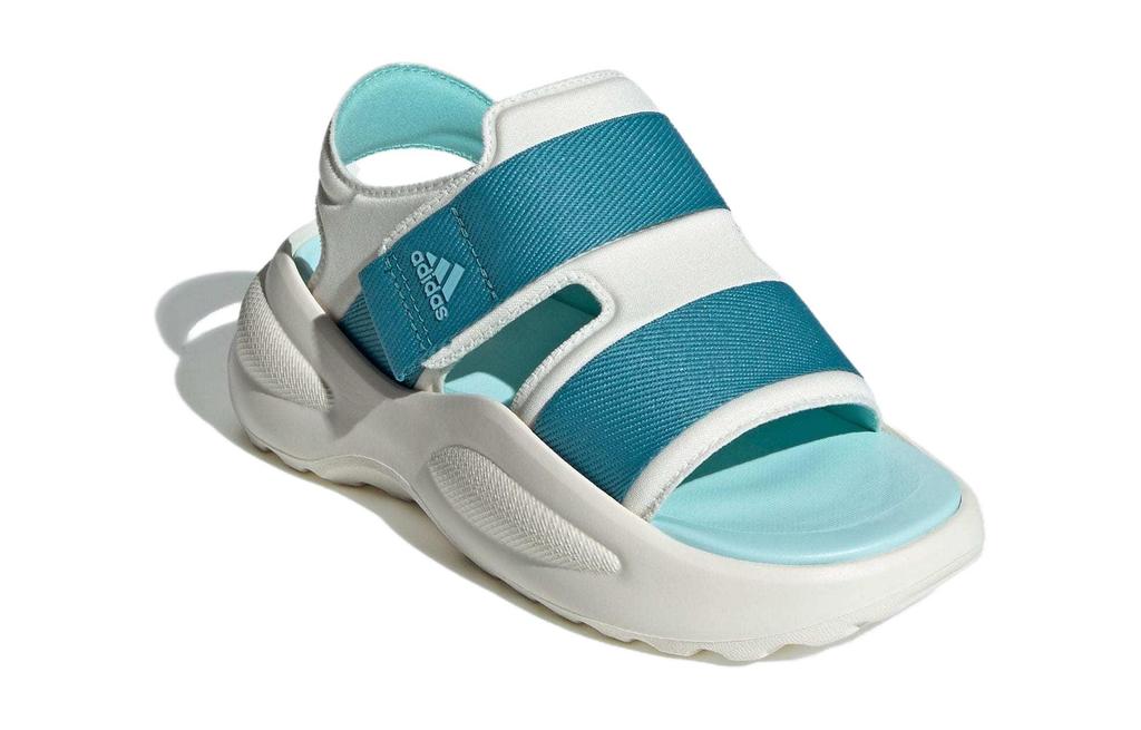 adidas Mehana Cushioning Abrasion Resistant Cushioning, Wear Resistant Children's Sandals White Green Kids' ID7912