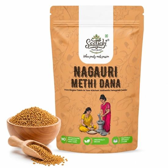 Saatyaki Naturals Organic Methi Seeds - 800gm | Preimium Quality Fenugreek Seeds | Sabut Methi Dana |Hygenically Packed and Perfect for Daily Cooking