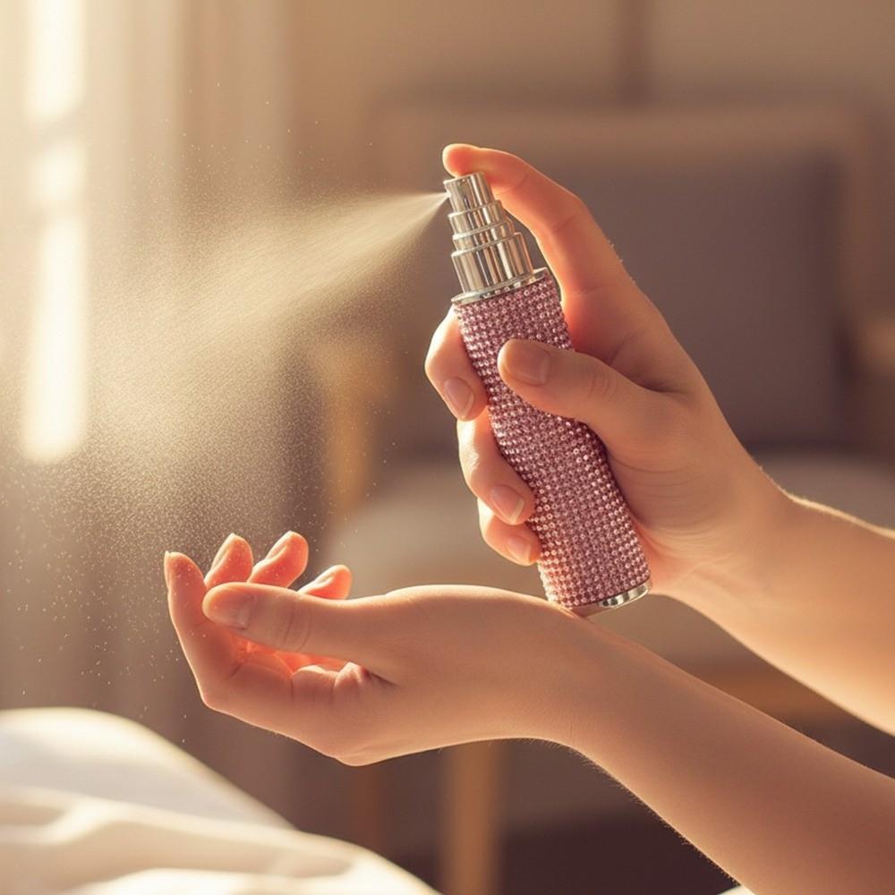 10ml Perfume Bottle Leak-proof Full Rhinestone Cosmetic Container Refillable Ultra-fine Mist Fragrance Container for Woman