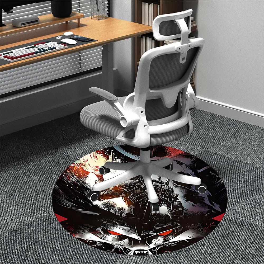 1PC Warrior Armor Office Round Rug, Non-slip, Soft and Durable Office Rug for Interior Decoration, Perfect for Office yy250915089