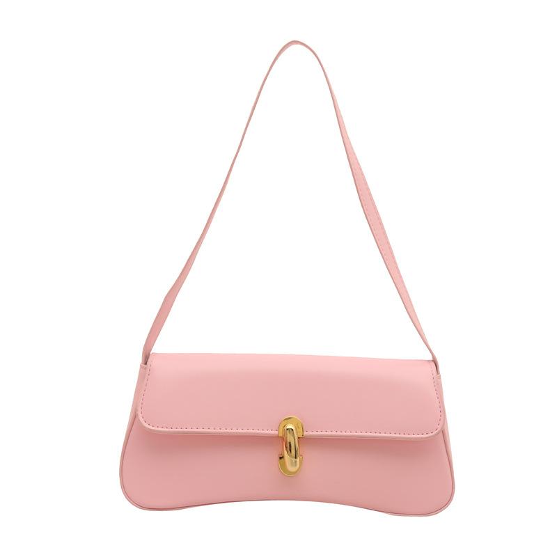 Beautiful Trend 2 New Fashion Retro Solid Color Portable Shoulder Underarm Bag Simple Versatile Bag