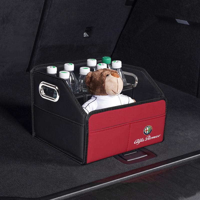 Leather Car Storage Box Trunk Folding Organized Case For Alfa Romeo Giulia Stelvio Giulietta 156 159 147 Mito Tonale Brera DiscoTM6 
