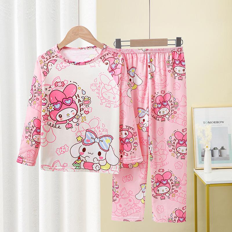 Kids Pajamas Boys Girls Cartoon Print Comfortable Air Conditioner Loungewear Set