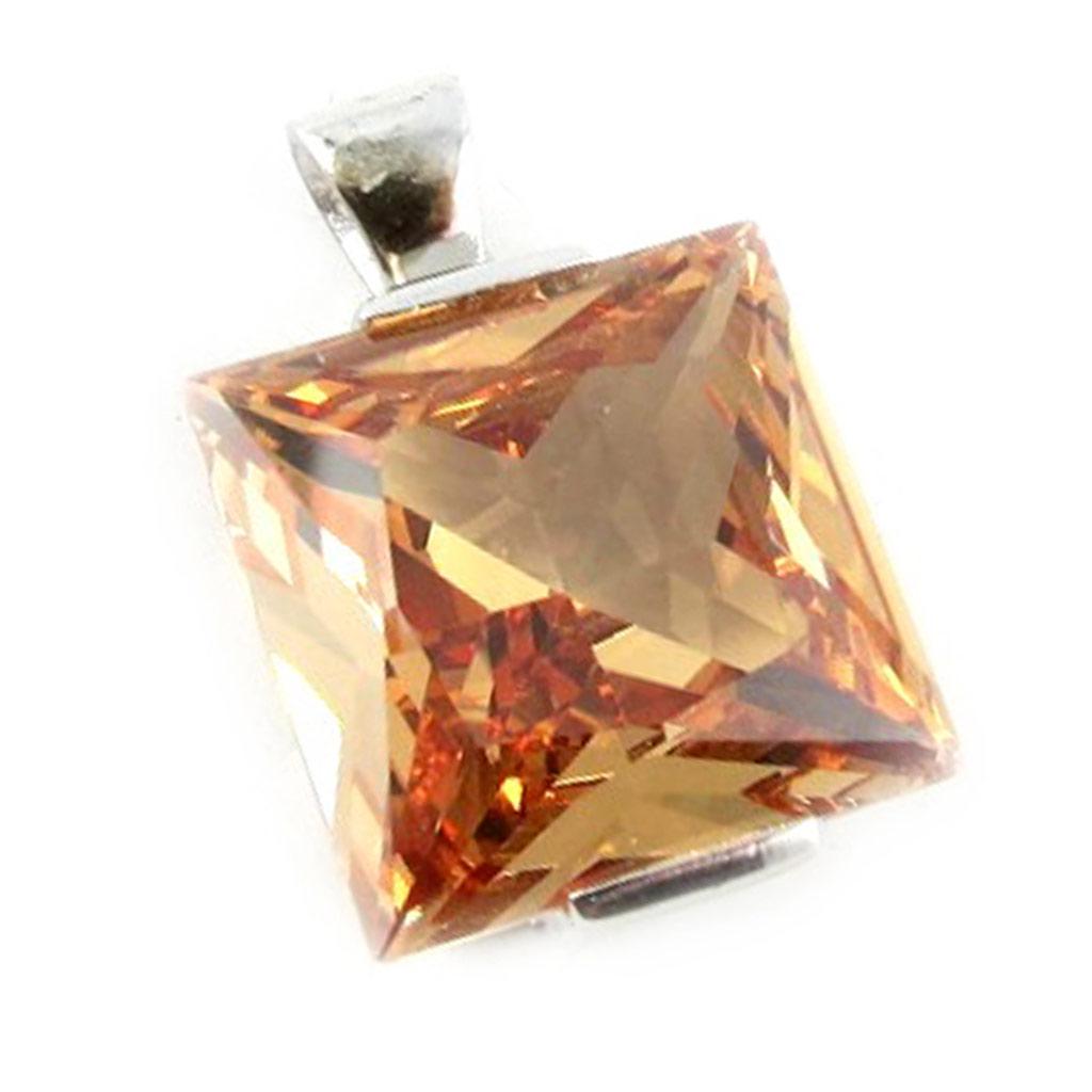 Les Trésors De Lily [E2154] - Pendentif Argent 'Champagne' Ambre argenté - 18x18 mm