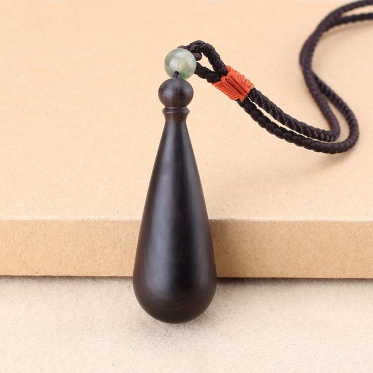 Originales Ebenholz Briefröhrchen Gawu Box Anhänger Halskette Herren und Damen lang retro schlichte Pulloverkette Accessoires