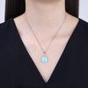Amazonite Waterdrop 925 Silver Chain Necklace for Women [KOAI]
